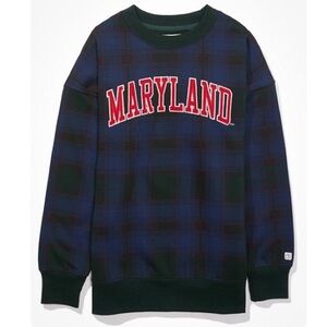 AE Tailgate Women's Maryland Terrapins Plaid Sweatshirt